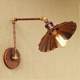 Braço longo Meio ferrugem Retro Criativo Nostalgic Retrátil Dobrável Arandelas de Parede Luz de Parede
