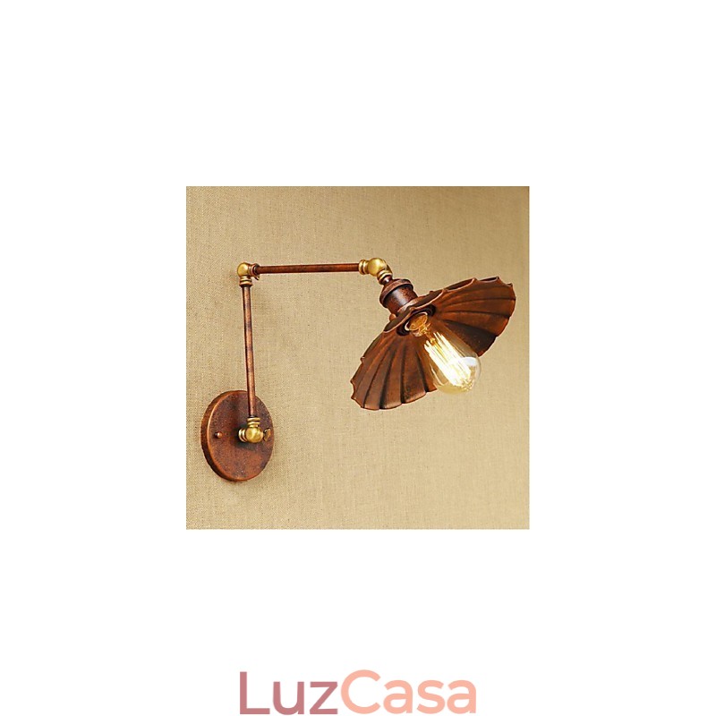 Braço longo Meio ferrugem Retro Criativo Nostalgic Retrátil Dobrável Arandelas de Parede Luz de Parede