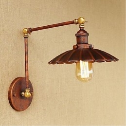 Braço longo Meio ferrugem Retro Criativo Nostalgic Retrátil Dobrável Arandelas de Parede Luz de Parede