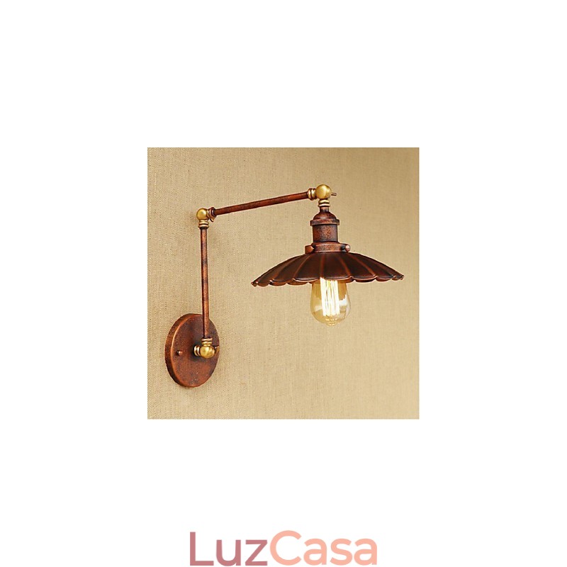 Braço longo Meio ferrugem Retro Criativo Nostalgic Retrátil Dobrável Arandelas de Parede Luz de Parede