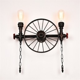 Luminárias de parede de tubo industrial vintage, luzes criativas, restaurante, café, bar, decoração, iluminação com 2 luzes, acabamento pintado