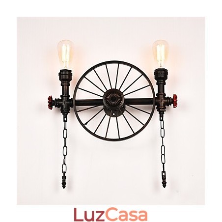 Luminárias de parede de tubo industrial vintage, luzes criativas, restaurante, café, bar, decoração, iluminação com 2 luzes, acabamento pintado Luminárias de parede de tubo industrial vintage, luzes criativas, restaurante, café, bar, decoração, iluminação com 2 luzes, acabamento pintado