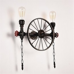 Luminárias de parede de tubo industrial vintage, luzes criativas, restaurante, café, bar, decoração, iluminação com 2 luzes, acabamento pintado