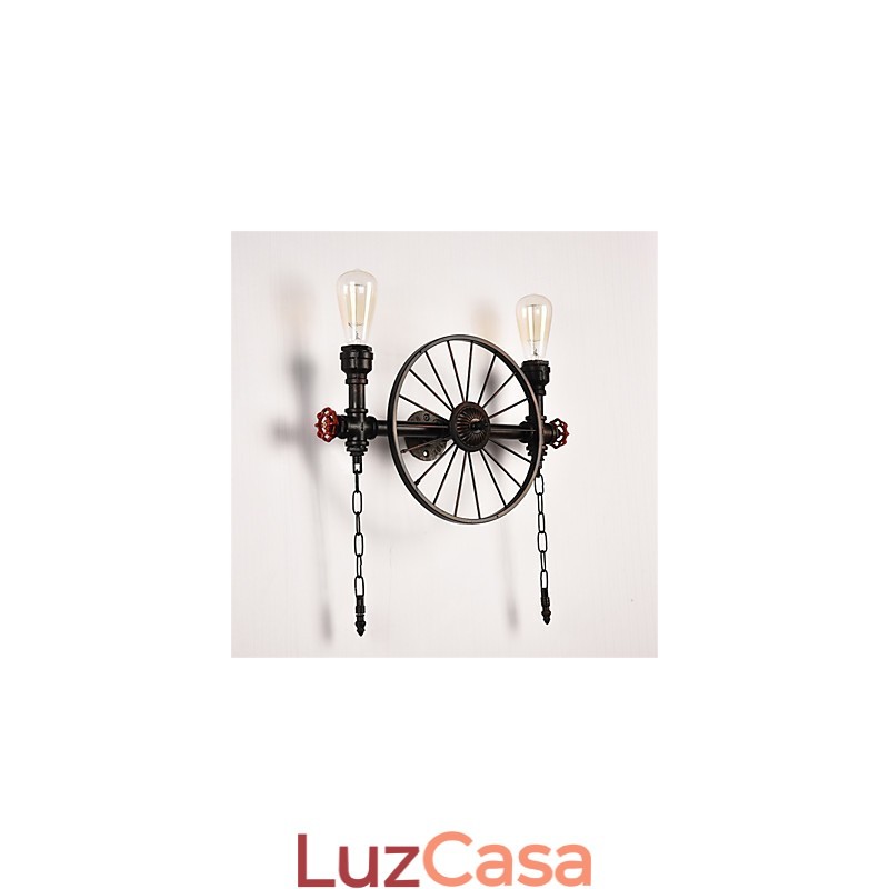 Luminárias de parede de tubo industrial vintage, luzes criativas, restaurante, café, bar, decoração, iluminação com 2 luzes, acabamento pintado