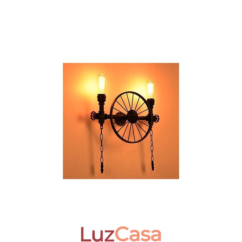 Luminárias de parede de tubo industrial vintage, luzes criativas, restaurante, café, bar, decoração, iluminação com 2 luzes, acabamento pintado