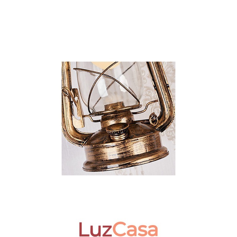 Pintura rústica de chalé para arandelas de parede estilo mini uplight, luminária de parede