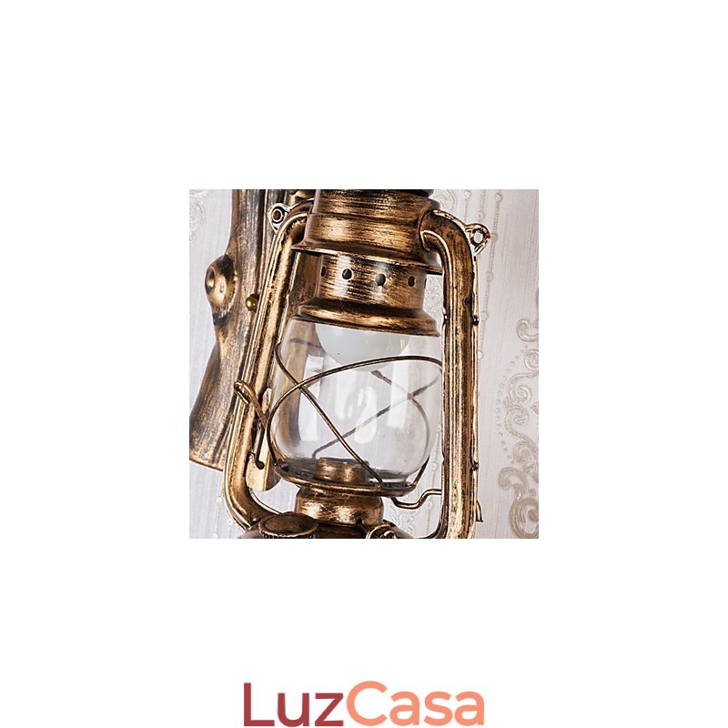 Pintura rústica de chalé para arandelas de parede estilo mini uplight, luminária de parede