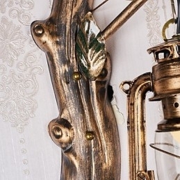 Pintura rústica de chalé para arandelas de parede estilo mini uplight, luminária de parede