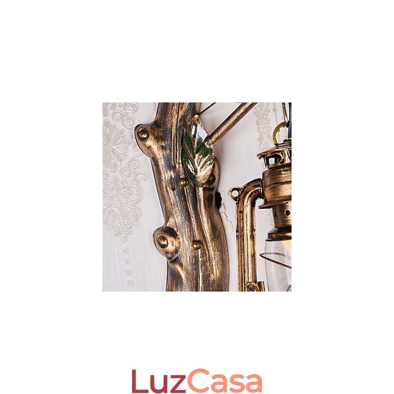 Pintura rústica de chalé para arandelas de parede estilo mini uplight, luminária de parede