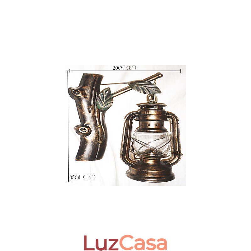 Pintura rústica de chalé para arandelas de parede estilo mini uplight, luminária de parede