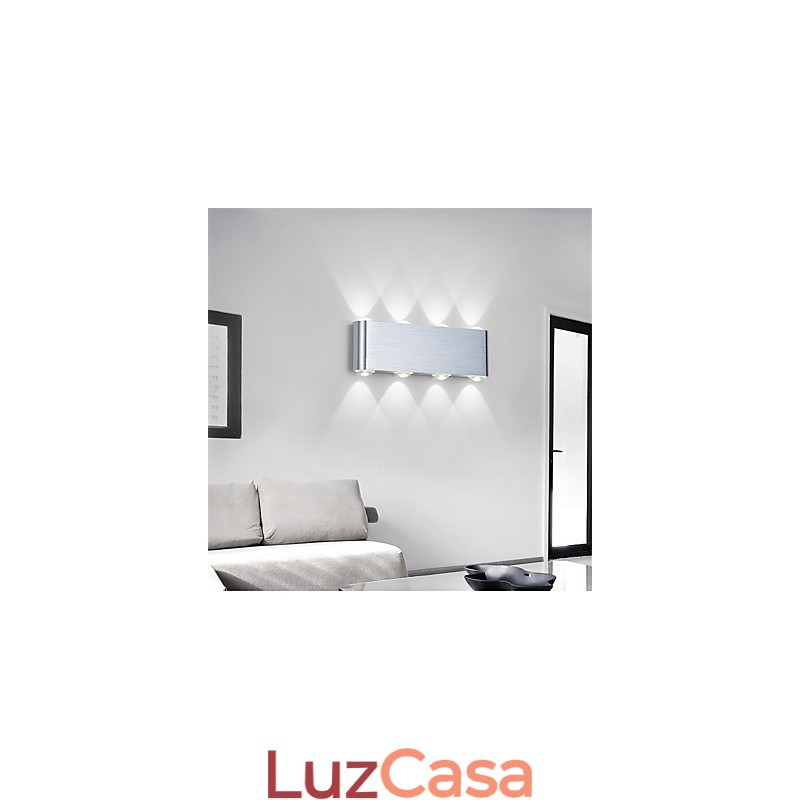 Luminária de parede embutida em alumínio com luz moderna integrada