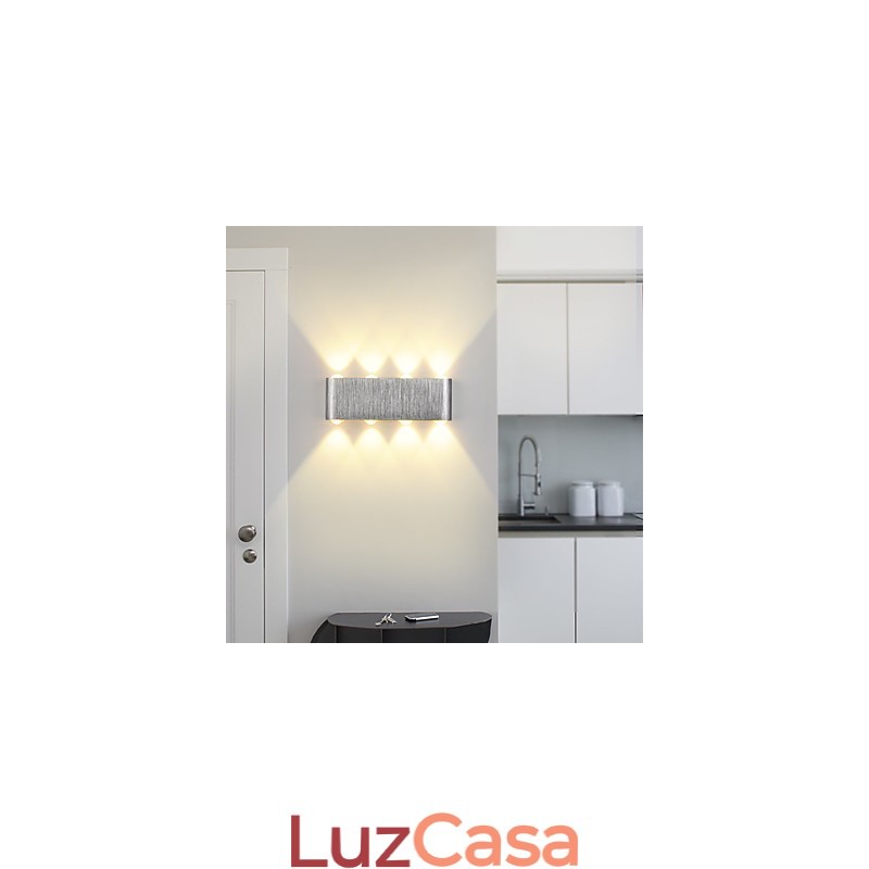 Luminária de parede embutida em alumínio com luz moderna integrada