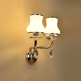 Recurso eletrogalvanizado contemporâneo moderno para arandelas de parede de luz ambiente de cristal