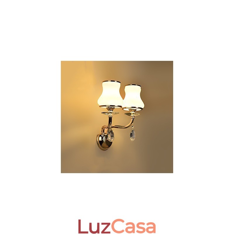 Recurso eletrogalvanizado contemporâneo moderno para arandelas de parede de luz ambiente de cristal