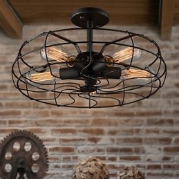 Lâmpada de designer industrial country americana Lâmpada personalizada Lâmpadas de teto de ventilador retrô europeu
