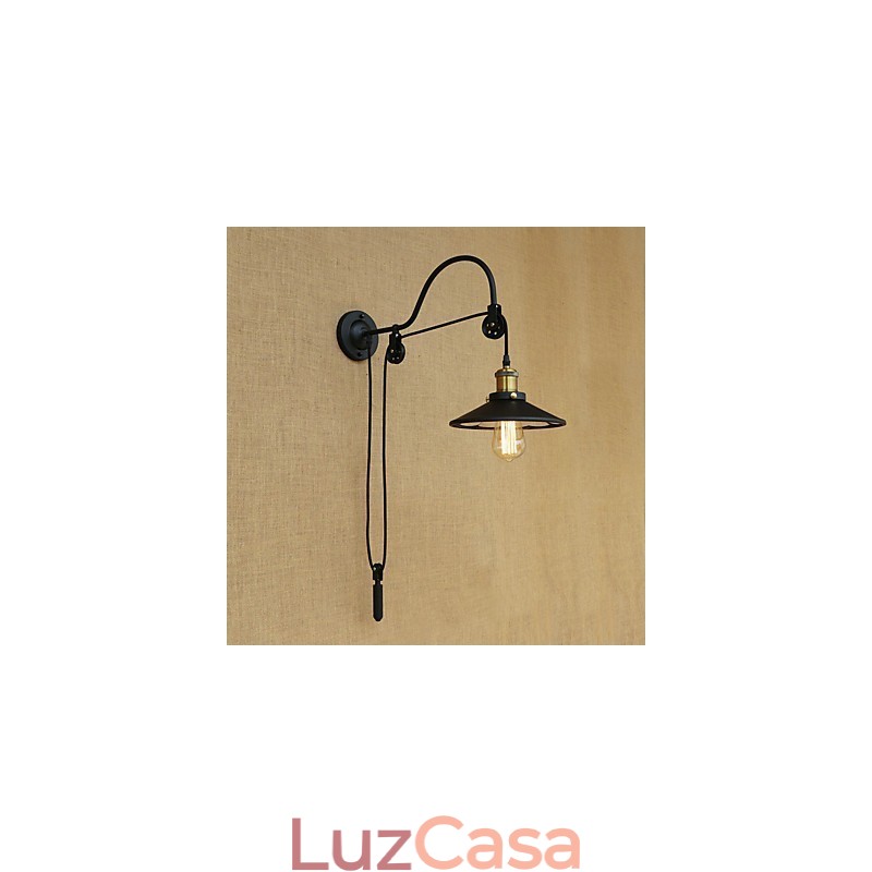 Recurso de pintura retrô country para arandelas de parede com luz ambiente e elevação ajustável
