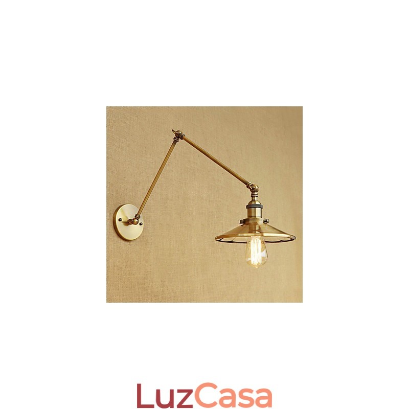 Lodge rústico Country Retro galvanizado com recurso para luz ambiente de braço oscilante estilo mini