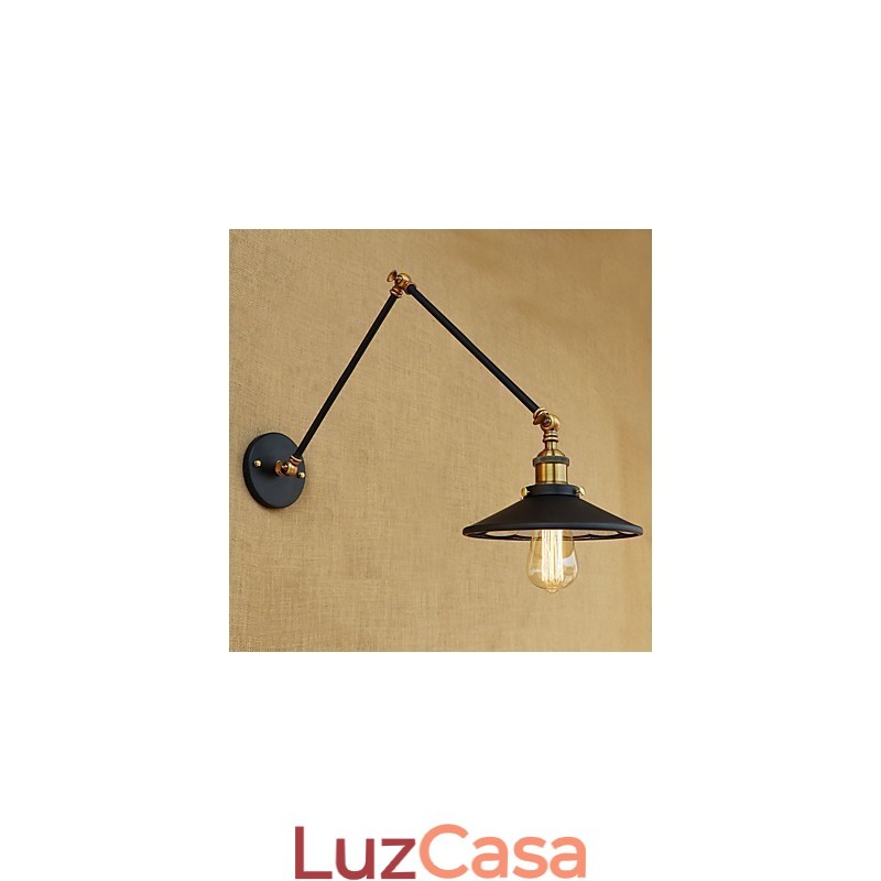 Lodge rústico Country Retro galvanizado com recurso para luz ambiente de braço oscilante estilo mini