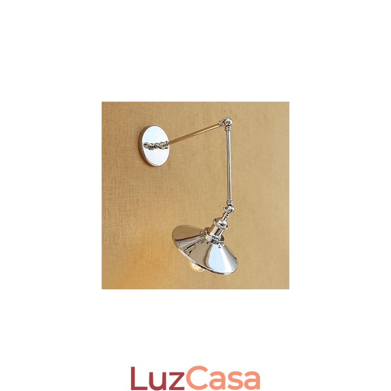 Lodge rústico Country Retro galvanizado com recurso para luz ambiente de braço oscilante estilo mini