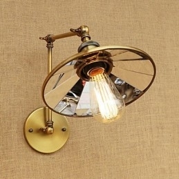 Lodge rústico Country Retro galvanizado com recurso para luz ambiente de braço oscilante estilo mini