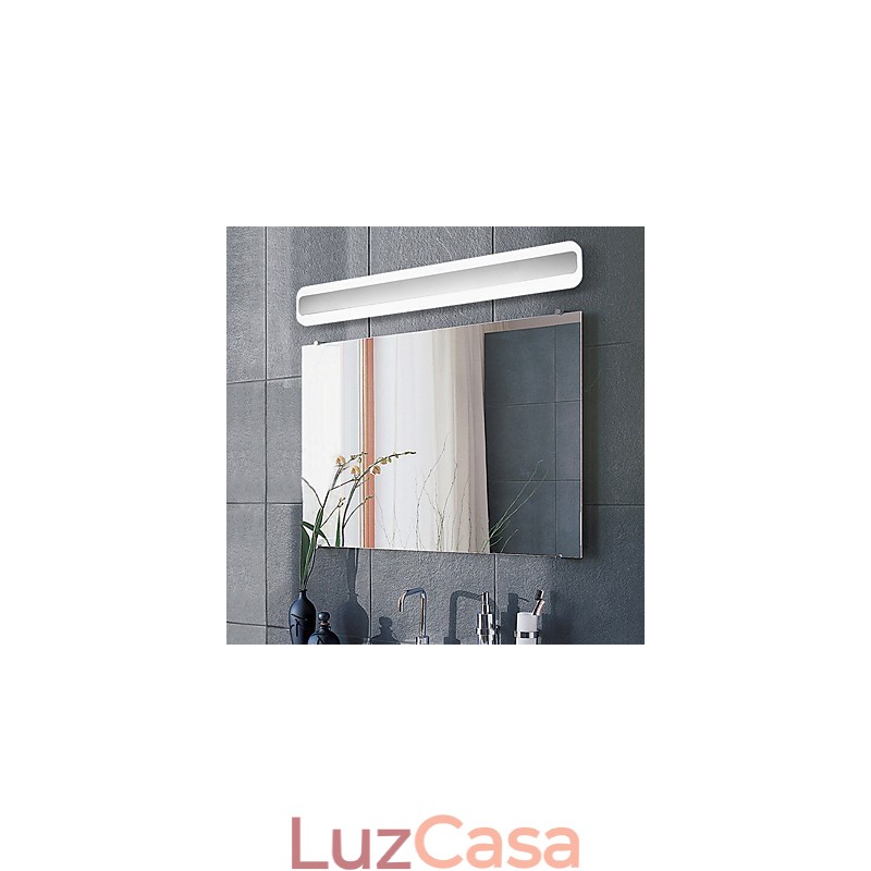 Recurso cromado moderno e contemporâneo integrado para iluminação de banheiro com luz ambiente Luz de parede