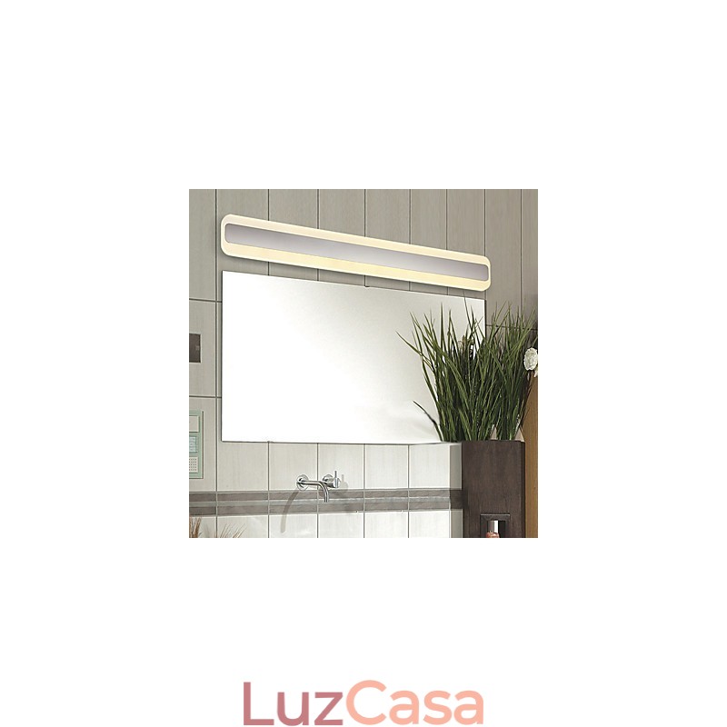 Recurso cromado moderno e contemporâneo integrado para iluminação de banheiro com luz ambiente Luz de parede