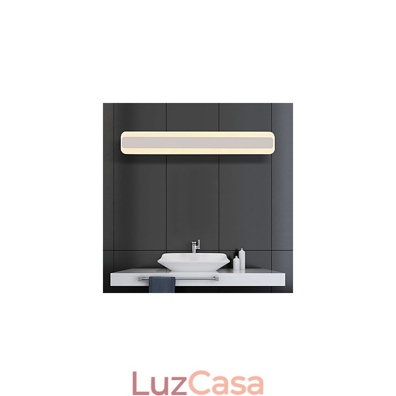 Recurso cromado moderno e contemporâneo integrado para iluminação de banheiro com luz ambiente Luz de parede