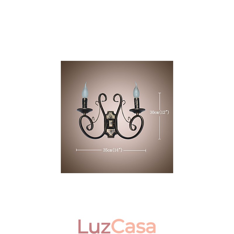 Novo sótão retrô estilo americano luminária de parede retrô lâmpada de quarto luminária de parede lâmpada de vela