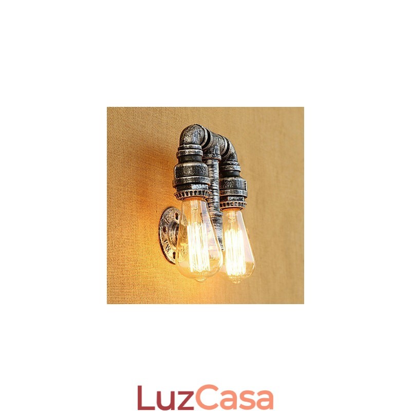 Pintura retrô country para apliques de parede com luz ambiente e braço oscilante