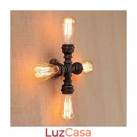 Pintura retrô country com recurso para braço oscilante estilo mini incluído, parede com luz ambiente