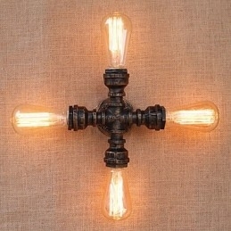 Pintura retrô country com recurso para braço oscilante estilo mini incluído, parede com luz ambiente