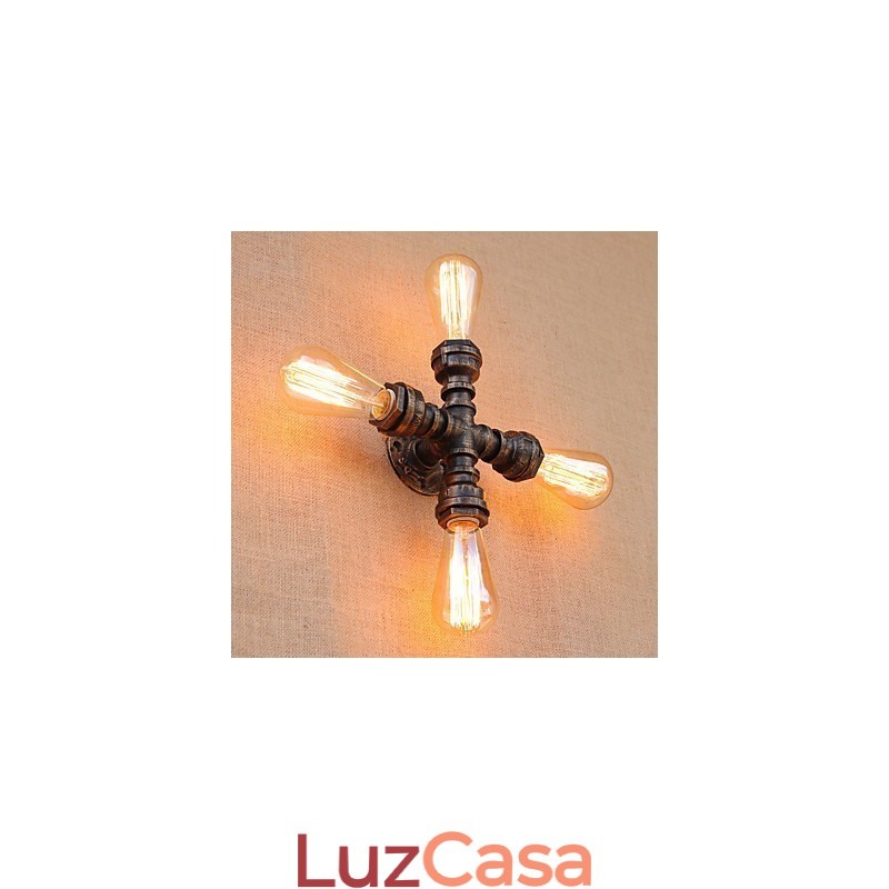 Pintura retrô country com recurso para braço oscilante estilo mini incluído, parede com luz ambiente