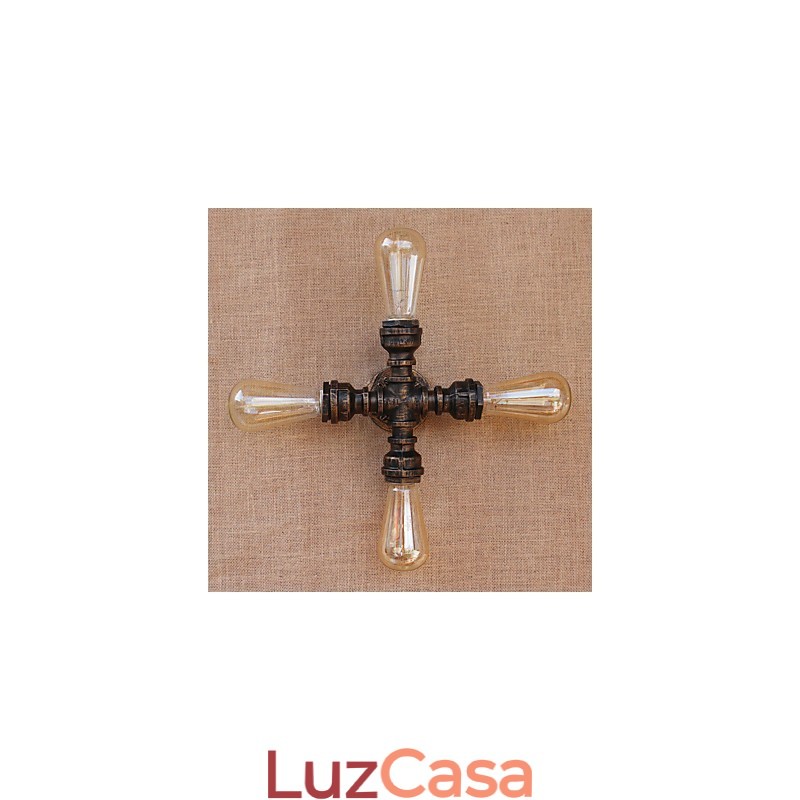 Pintura retrô country com recurso para braço oscilante estilo mini incluído, parede com luz ambiente