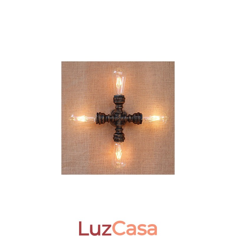 Pintura retrô country com recurso para braço oscilante estilo mini incluído, parede com luz ambiente