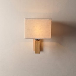 Luminária de parede simples, abajur de mesa de cabeceira com abajur de tecido e madeira maciça para quarto, cômoda, sala de estar, quarto de bebê