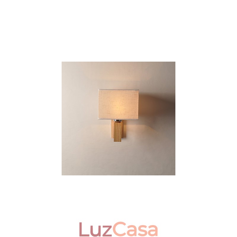 Luminária de parede simples, abajur de mesa de cabeceira com abajur de tecido e madeira maciça para quarto, cômoda, sala de estar, quarto de bebê