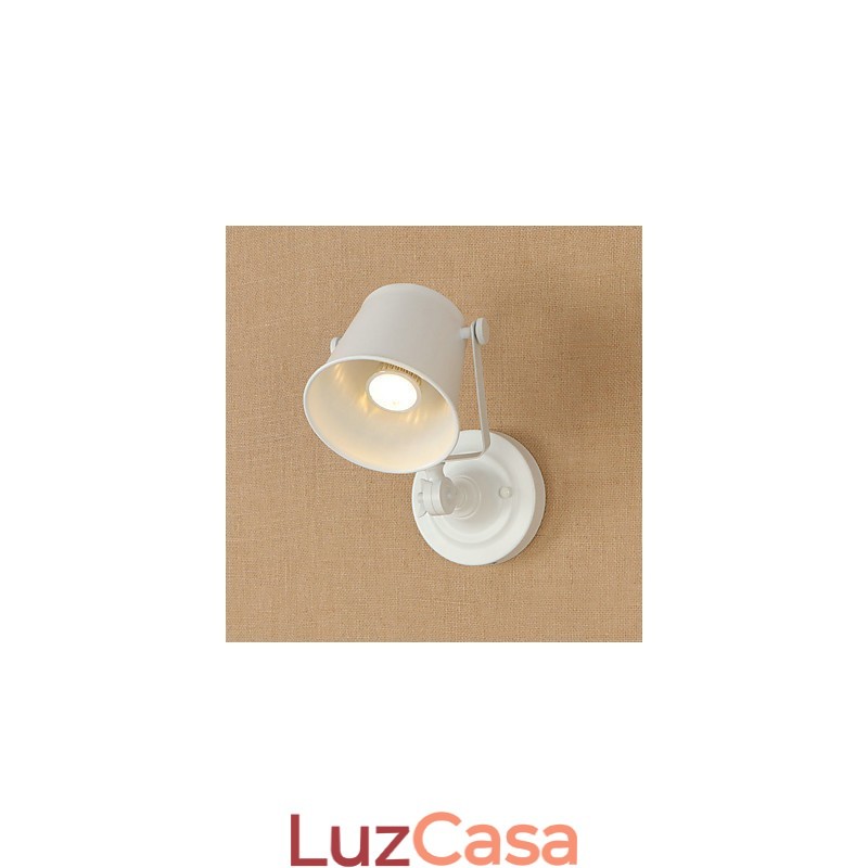 Luminária de parede de aço pintado, decoração de café americano preto e branco, luminária de parede retrô, lâmpada de sabre de luz na parede