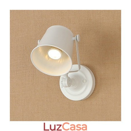 Luminária de parede de aço pintado, decoração de café americano preto e branco, luminária de parede retrô, lâmpada de sabre de luz na parede