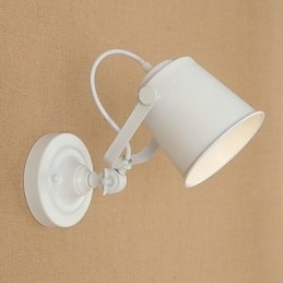 Luminária de parede de aço pintado, decoração de café americano preto e branco, luminária de parede retrô, lâmpada de sabre de luz na parede