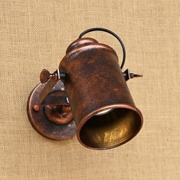 Luminária de parede de aço pintado, decoração de café americano preto e branco, luminária de parede retrô, lâmpada de sabre de luz na parede