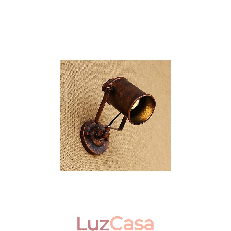 Luminária de parede de aço pintado, decoração de café americano preto e branco, luminária de parede retrô, lâmpada de sabre de luz na parede