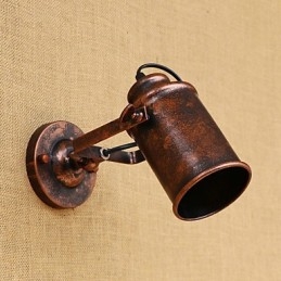 Luminária de parede de aço pintado, decoração de café americano preto e branco, luminária de parede retrô, lâmpada de sabre de luz na parede