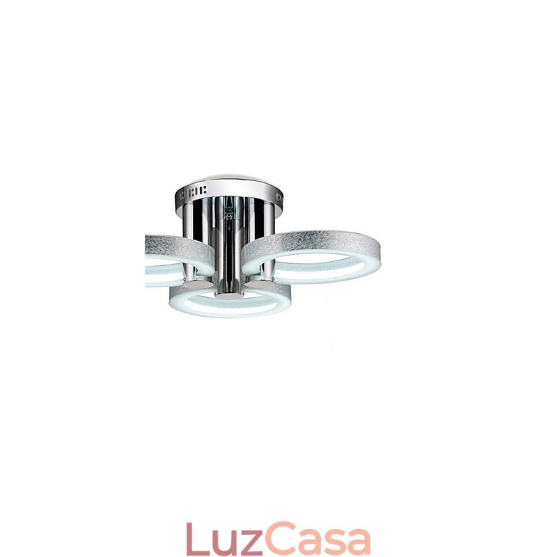 Lustre Moderno Prata 3 Luzes