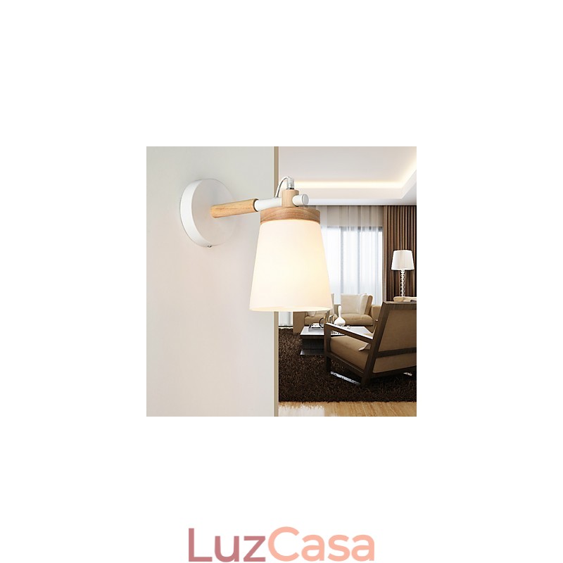 Luminária de parede com base de vidro e metal, luminária de parede com luz ambiente
