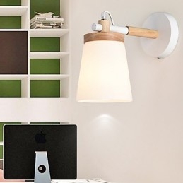 Luminária de parede com base de vidro e metal, luminária de parede com luz ambiente