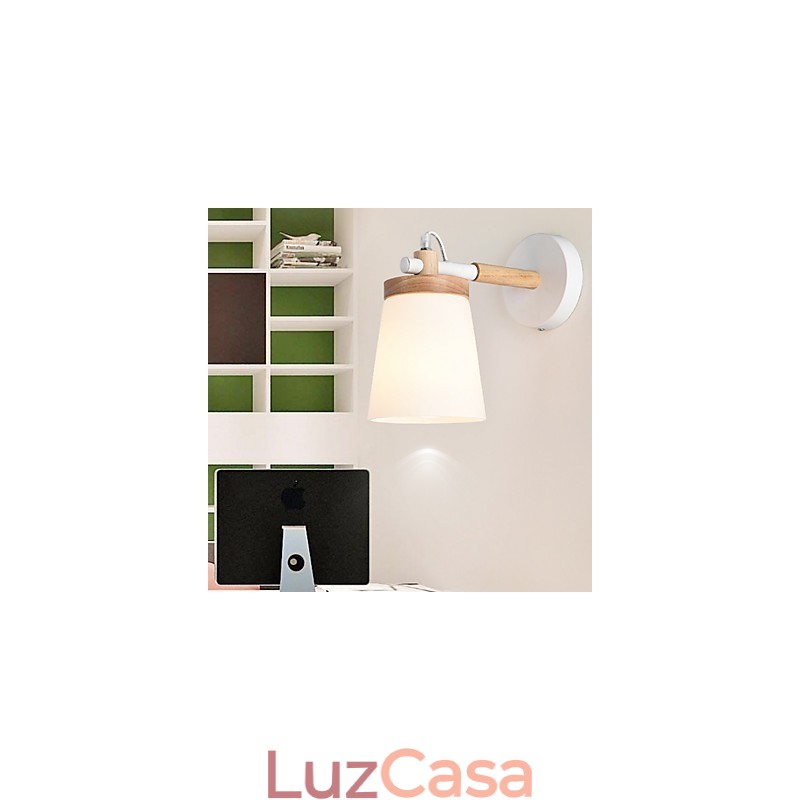 Luminária de parede com base de vidro e metal, luminária de parede com luz ambiente