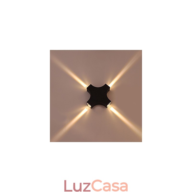 Novidade Simples Integrada Country Feature para Proteção dos Olhos Luz Ambiente Apliques de Parede Cross Star Outdoor Waterproof Courtyard Wall Lamp