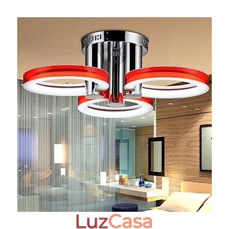 Lustre moderno contemporâneo de metal cromado com montagem embutida Lustre moderno contemporâneo de metal cromado com montagem embutida