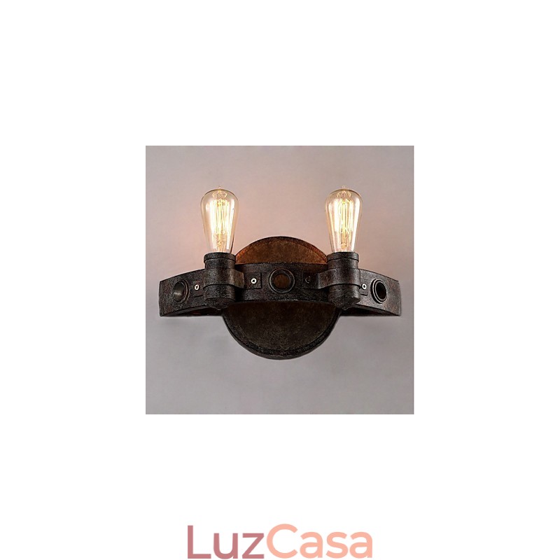 Luminária de parede de metal com personalidade criativa industrial vintage estilo loft para decoração de parede de sala de café, bar, foyer