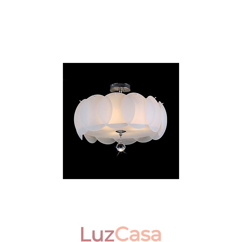 Lustre de vidro com 3 luzes, moderno, pendente, família